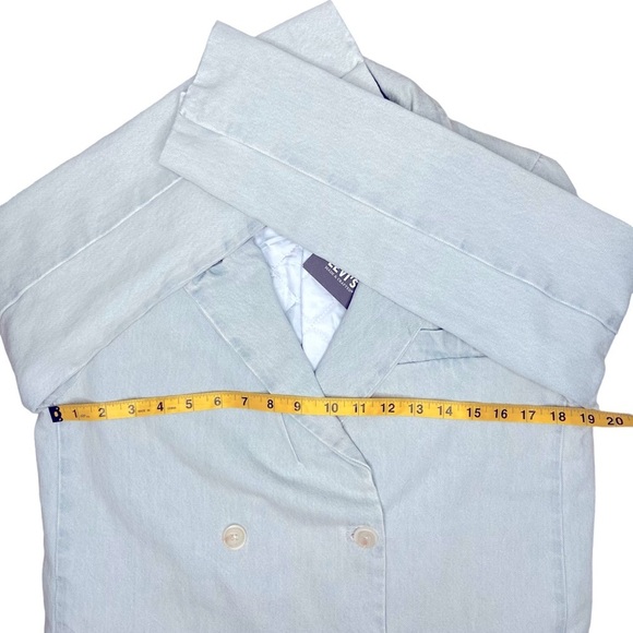Levi’s NWT Light Blue Denim Winter Sport Coat Double Breasted Blazer Size Small - Picture 13 of 14